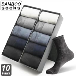 High Quality 10 Pairs/lot Men Bamboo Fiber Socks Breathable Compression Long Socks Business Casual Male Dress Sox Size 38-45