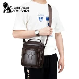 New Handbag Men's Bag Genuine Leather Shoulder Bag Husband Luxury Design Messenger Bag Crossbody Bags for Men