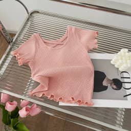 Girls T-Shirt Summer Children Short-Sleeved Casual Thin Soft Tops Simple Solid Color Kids Clothing 2-6 Years Baby Tees