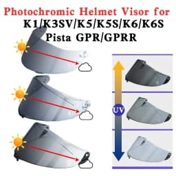 Photochromic Helmet Visor for AGV K1/K3SV/K5/K5S/K6/K6S Replacement Visor Pista GPR/GPRR CORSA R Visera Casco Moto Night Vision