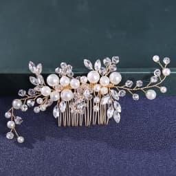 Bride's hair ornament Crystal Women Brid hair comb Pearl comb wedding headdress Silver Color Pearl Crystal Wedding Hair Combs