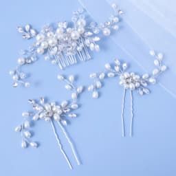 Bride's hair ornament Crystal Women Brid hair comb Pearl comb wedding headdress Silver Color Pearl Crystal Wedding Hair Combs