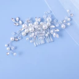 Bride's hair ornament Crystal Women Brid hair comb Pearl comb wedding headdress Silver Color Pearl Crystal Wedding Hair Combs