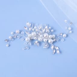 Bride's hair ornament Crystal Women Brid hair comb Pearl comb wedding headdress Silver Color Pearl Crystal Wedding Hair Combs