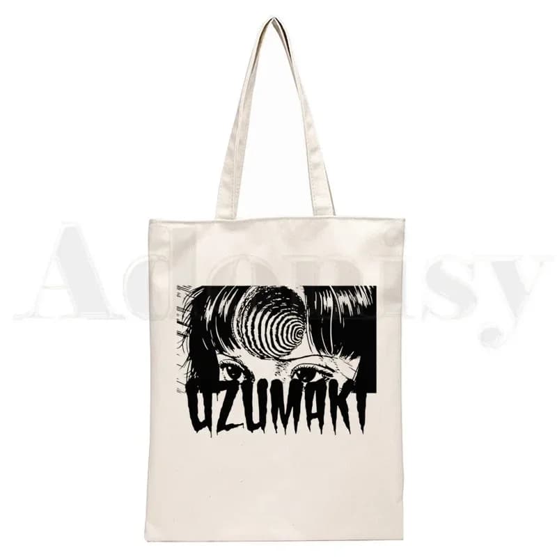 Manga Junji Ito Shintaro Kago Weeaboo Otaku Tote Bag Unisex Canvas Bags Shopping Bags Printed Casual Shoulder Bag Foldable