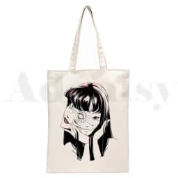 Manga Junji Ito Shintaro Kago Weeaboo Otaku Tote Bag Unisex Canvas Bags Shopping Bags Printed Casual Shoulder Bag Foldable