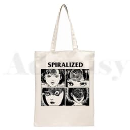 Manga Junji Ito Shintaro Kago Weeaboo Otaku Tote Bag Unisex Canvas Bags Shopping Bags Printed Casual Shoulder Bag Foldable
