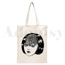 Manga Junji Ito Shintaro Kago Weeaboo Otaku Tote Bag Unisex Canvas Bags Shopping Bags Printed Casual Shoulder Bag Foldable