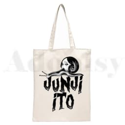 Manga Junji Ito Shintaro Kago Weeaboo Otaku Tote Bag Unisex Canvas Bags Shopping Bags Printed Casual Shoulder Bag Foldable