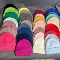 Luxury Rhinestone Beads Knitted Hat Korean Women Rabbit Fur Wool Skullies Cap Winter Fashion Thickened Warm Bonnet Beaanies