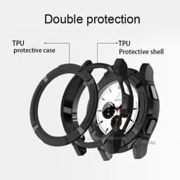 Black Case for Samsung Galaxy Watch 6 Classic 43mm 47mm Protective TPU Cover for Samsung Watch 4 Classic 42mm 46mm Accessories
