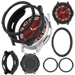 Black Case for Samsung Galaxy Watch 6 Classic 43mm 47mm Protective TPU Cover for Samsung Watch 4 Classic 42mm 46mm Accessories