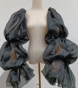 Organza Party Sleeves Formal Gloves Puffy Ruffles Wedding Sleeves Bride Accessory Special Occasion Accessories