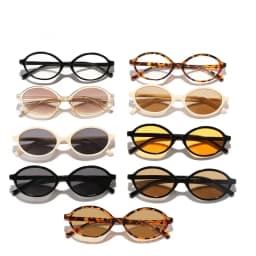 2024 Fashion Trend Oval Sunglasses New Elliptical Small Frame Sunglasses Men and Women UV Protection Ultra Light Sunglasses