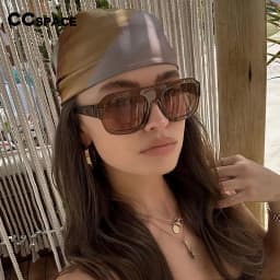 Square Big Size Sunglasses Lady's Popular Retro Suneyeglass Outdoors Sports Riding Goggle Men Sunscreen Vacation UV400 #301309