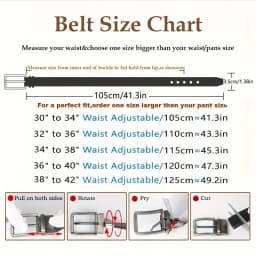 1pc Men's Leather Reversible Belt, Rotate Black Buckle