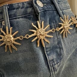 Punk Hip Hop Style All-match Waist chain sun Vintage Metal Womans Belt For Dress Moon High Waist Chain Belt for Women