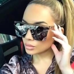 Vintage Male Flat Top Sunglasses Men Brand Black Square Shades UV400 Gradient Sun Glasses For Women Cool One Piece Designer
