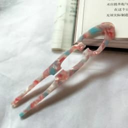 Party Gifts Acetate Hair Bun U-Shaped Fshion Design Bun Acetate Meatball Head Hairclip For Woman Girl Hair Accessories