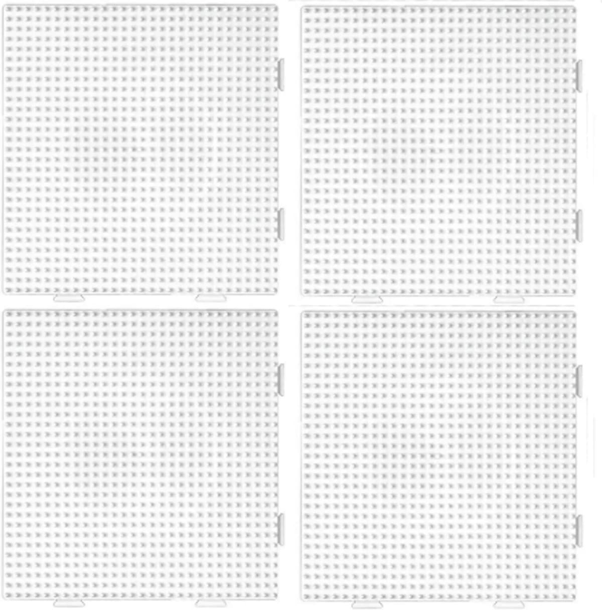 Hama Beads 4pcs 2.6mm  Pegboard Square Multi-Transparent Can Be Used Individually And Also As One Surface One Size 14.5 x 14.5