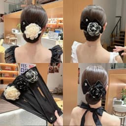 Hair Bun Maker Big Camellia Flower Flexible Donut Bun Lazy Curler Clips French Twist Hair Tie Hair Styling Accessories