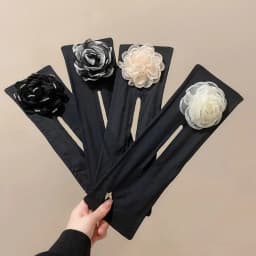 Hair Bun Maker Big Camellia Flower Flexible Donut Bun Lazy Curler Clips French Twist Hair Tie Hair Styling Accessories
