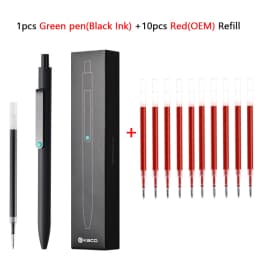 Kaco Midot Gel Pen Luxury Quick Dry 0.5mm Black Signature Stylos With Metal Pen Clip 800M Writing Length Neutral Canetas School