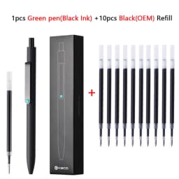 Kaco Midot Gel Pen Luxury Quick Dry 0.5mm Black Signature Stylos With Metal Pen Clip 800M Writing Length Neutral Canetas School