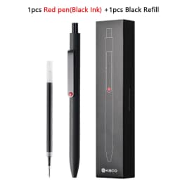 Kaco Midot Gel Pen Luxury Quick Dry 0.5mm Black Signature Stylos With Metal Pen Clip 800M Writing Length Neutral Canetas School