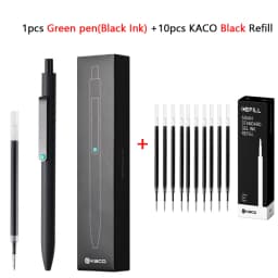 Kaco Midot Gel Pen Luxury Quick Dry 0.5mm Black Signature Stylos With Metal Pen Clip 800M Writing Length Neutral Canetas School