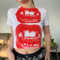 Punk Y2K Baby Short Sleeve Top Gothic Street T-shirt Women's Leisure Basic T-shirt Women's 2024 Summer Top E Girls' Gothic EMO