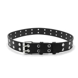 Children Punk PU Leather Belt Double Holes Metal Pin Buckle Waist Strap Casual Jeans Dress Decoration Belt