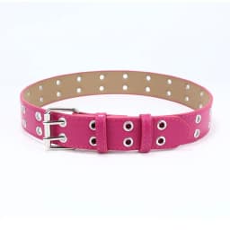 Children Punk PU Leather Belt Double Holes Metal Pin Buckle Waist Strap Casual Jeans Dress Decoration Belt