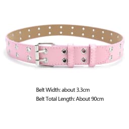 Children Punk PU Leather Belt Double Holes Metal Pin Buckle Waist Strap Casual Jeans Dress Decoration Belt