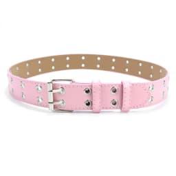 Children Punk PU Leather Belt Double Holes Metal Pin Buckle Waist Strap Casual Jeans Dress Decoration Belt