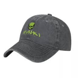 Gunki Green Logo Washed Baseball Cap Skull Fashion Trucker Hat Summer Unisex Teens Hiking Fishing Sunscreen Baseball Caps