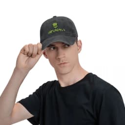 Gunki Green Logo Washed Baseball Cap Skull Fashion Trucker Hat Summer Unisex Teens Hiking Fishing Sunscreen Baseball Caps