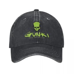 Gunki Green Logo Washed Baseball Cap Skull Fashion Trucker Hat Summer Unisex Teens Hiking Fishing Sunscreen Baseball Caps
