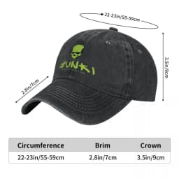 Gunki Green Logo Washed Baseball Cap Skull Fashion Trucker Hat Summer Unisex Teens Hiking Fishing Sunscreen Baseball Caps