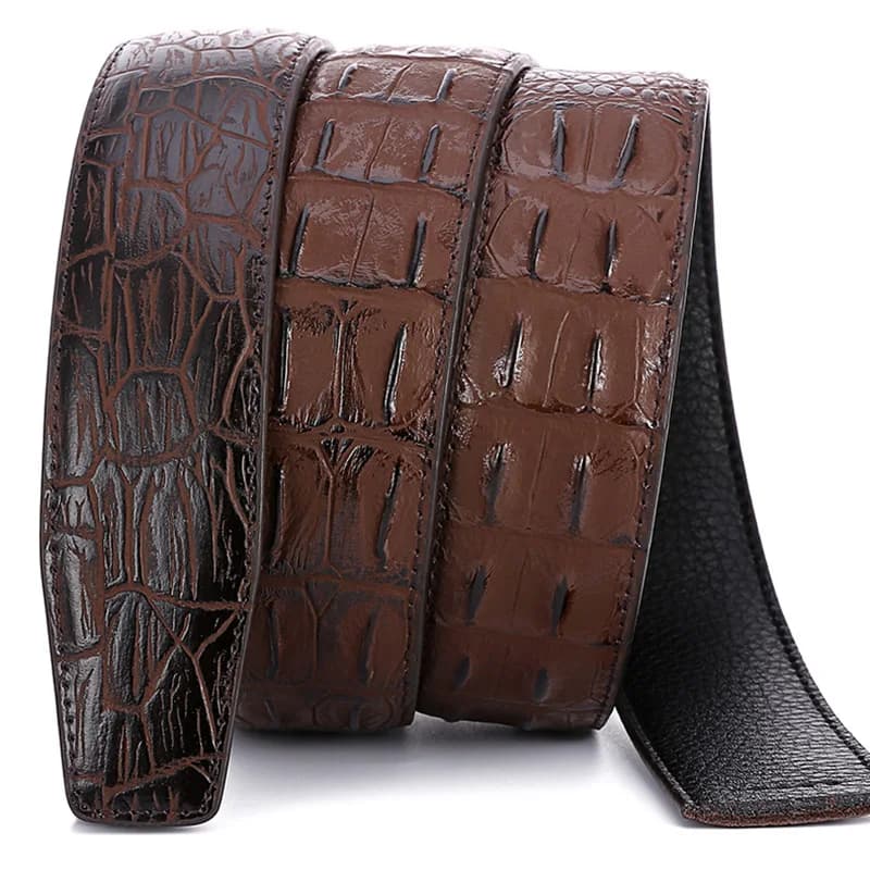 MYMC 3.5cm Men Two Layer Cowhide Belt without Buckle for Automatic Buckle DIY Belt Universal Belts WaistBand Textil Printing