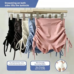 Summer Yoga Shorts Women Fitness Shorts Breathable Sports Edge Drawstring High Waist Running Cycling Shorts Workout Gym Shorts