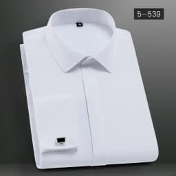 Men's French Cuffs Dress Shirt Long Sleeve Fit Elegant Gentleman Romantic Wedding Party Business Fashion White Shirts