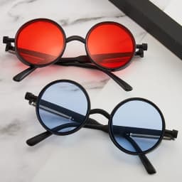 Classic Gothic Steampunk Sunglasses Luxury Brand Designer High Quality Men and Women Retro Round Pc Frame Sunglasses for Male