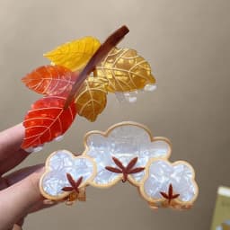 1/2pcs Brown Autumn Animal Series Hair Grab Acrylic Gripper Sweet Back Hair Clip Super Cute Hairpin Shark Clip