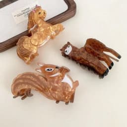 1/2pcs Brown Autumn Animal Series Hair Grab Acrylic Gripper Sweet Back Hair Clip Super Cute Hairpin Shark Clip