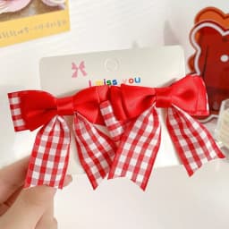 1pair Cute Red Cherry Hair Clip Barrettes Headwear Headflower Strawberry Side Hairpins Cloth Bow Bow Hairpins Girls