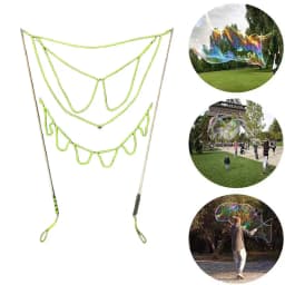 Giant Bubble Blowing Prop Large Size Adjustable Outdoor 1 2 6 Hole Bubble Rope Double Rod Magic Soap Bubble Performance Toy