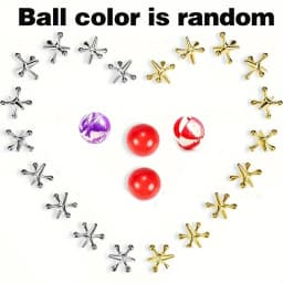 Classic Mini Metal Jack Game Set With Bouncy Ball - Perfect For Family Fun, Party Favors & Gifts | Zinc Alloy, Ages 14+