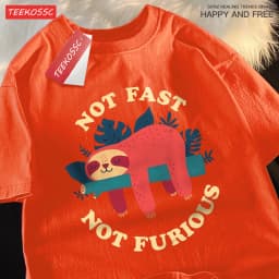Not Fast Not Furious Cute Sloth Male T Shirts Hip Hop Crewneck Short Sleeve Summer Cotton Tops Casual Sweat Oversized T-Shirts