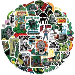 50PCS Hip Hop Rapper Mf Doom Stickers Singer Graffiti DIY Skateboard Phone Luggage Laptop Guitar Toys Decals Sticker For Fan